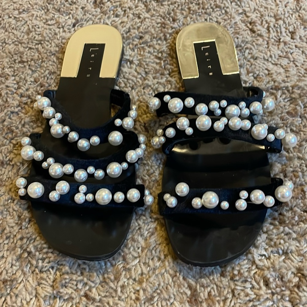 Leith pearl embellished strappy sandals